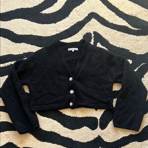 cropped cardigan - 100% wool